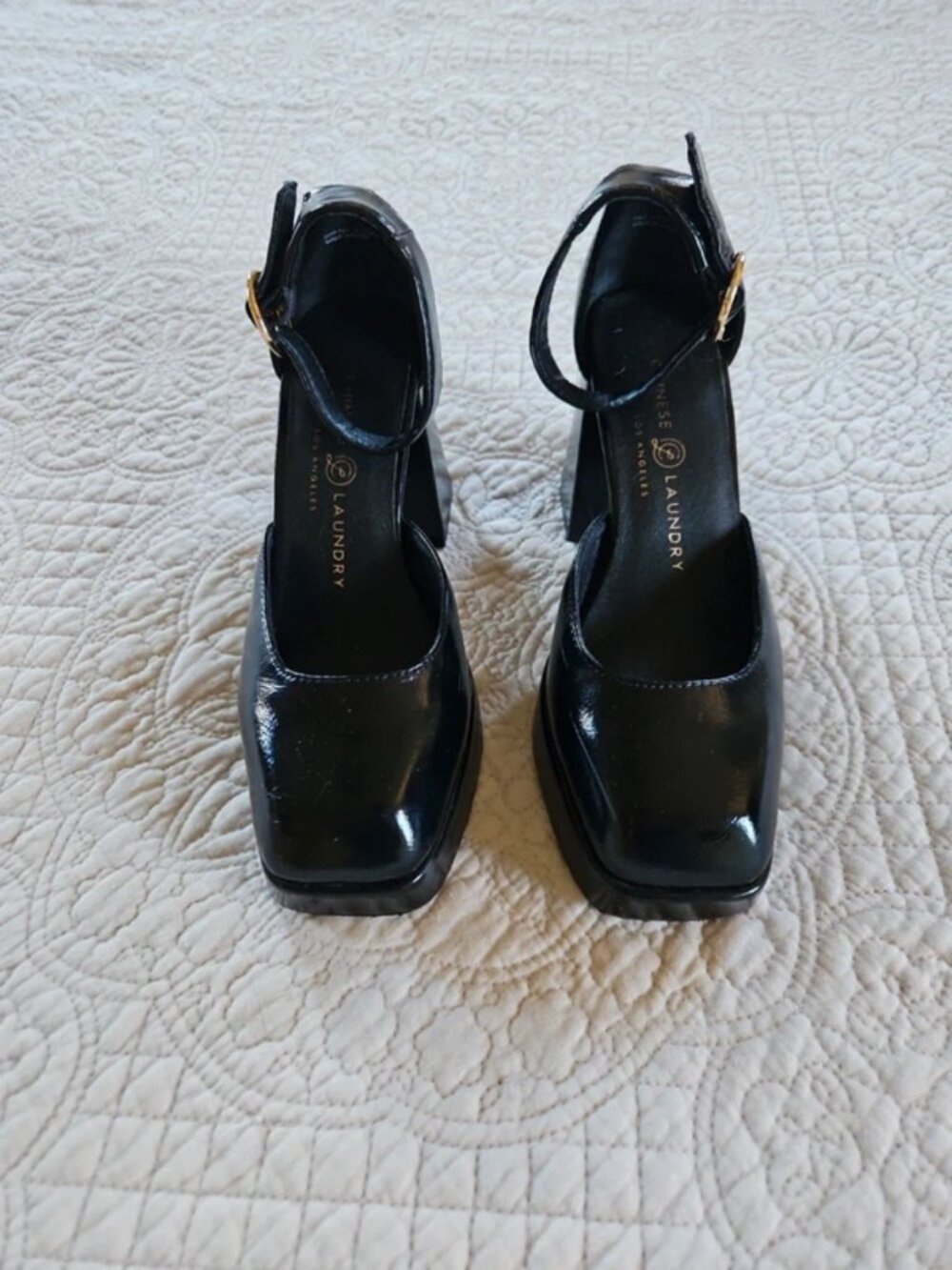 Women's Chinese Laundry Platform with Ankle Strap